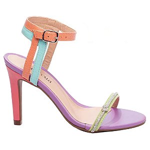 Sandália Full Color com Strass Feminina 30101A