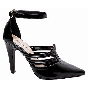 Scarpin Verniz Preto Clássico Feminino 66082F