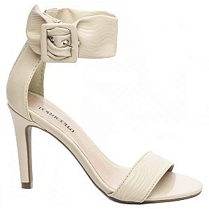 Sandália Feminina Tornozeleira Off White 30017B
