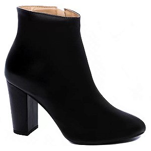 Bota Feminina Preta Cano Curto Salto Quadrado 51BA