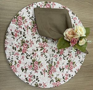 Kit 6 Lugares Floral Rosa