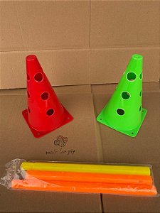 Kit MFJ 2 Cones furados + 1 barreira