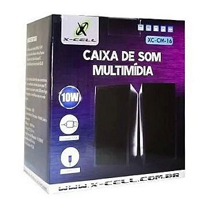 CAIXA DE SOM USB P2 X-CELL MULTIMÍDIA 10W PRETO - XC-CM-16