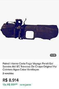 Painel Interno Corta Fogo Voyage Parati Gol Saveiro Até 87, Travessa De Chapa Original Vw Coletora Agua Caixa Ventilaçao