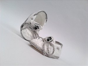 A310 Tenis croche bebe branco unissex sapatinho