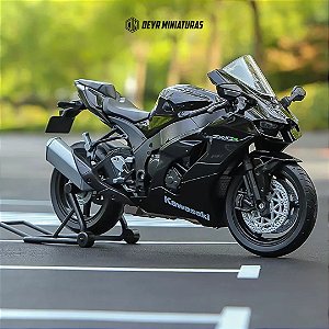 Miniatura Kawasaki Ninja ZX-10R Preto 2021 Welly 1:12 - Miniaturas