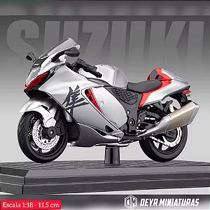 Miniatura Suzuki Hayabusa 2023 Cinza Escala 1:18 - Miniaturas de