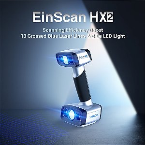 Scanner 3D Portátil EinScan HX2 Alta Precisão com 26 linhas de Laser e LED Azul