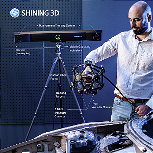Scanner 3D Shining 3D TRAK Pro2 Metrologia Precisão Industrial