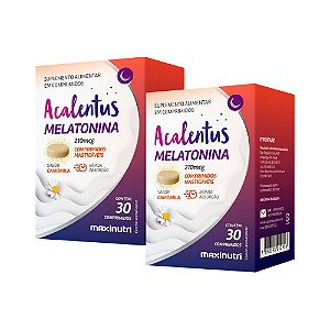 Kit Acalentus Melatonina Mastigável Sabor Camomila Maxinutri 60 Comprimidos