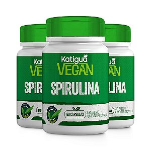 Kit 3 Spirulina 100% Vegana Clorofila 60 Cápsulas Vegan