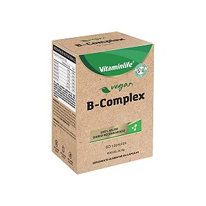 Complexo B Vegano 100% Vegan B Complex B1 B2 B3 B6 B9 B12 Vitaminlife