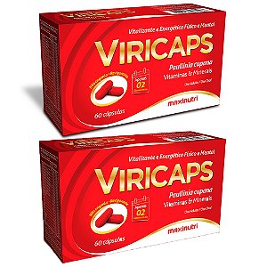 Kit Viricaps Vitaminas E Minerais Maxinutri 120 Cápsulas