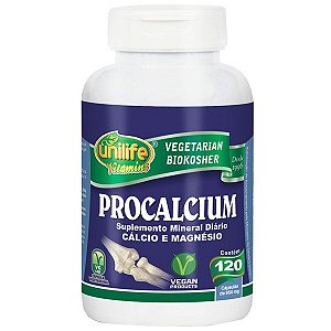 Procalcium Cálcio e Magnésio Unilife Suplemento 120 Cáps