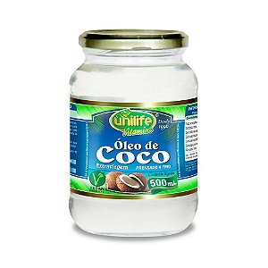 Óleo De Coco Extra Virgem Natural Vegano Unilife 500 ml