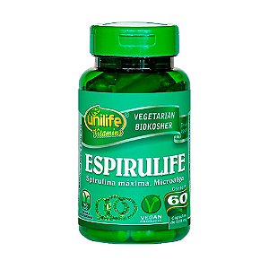 Espirulife Spirulina Máxima Unilife Suplemento 60 Cápsulas