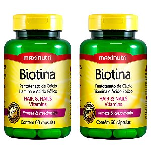 Kit Biotina Vitamina b7 Untral Maxinutri Vitamina H 120 Cáps