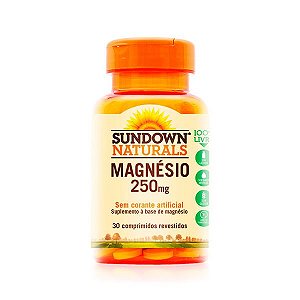 Magnésio Sundown 250mg Suplemento Minerais 30 Comprimidos