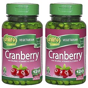 Kit Cranberry Selênio Vitamina A e Zinco Unilife 240 Cáps