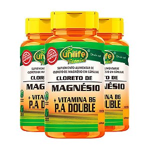 Kit Cloreto de Magnésio E Vitamina B6 P.A Double Unilife 180 Cáps