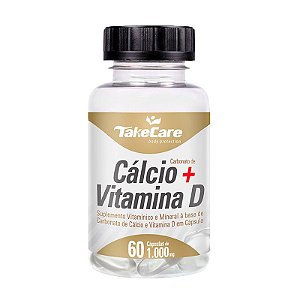 Cálcio e Vitamina D3 Take Care Suplemento 60 Cápsulas