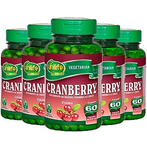 Kit Cranberry Selênio Vitamina A e Zinco Unilife 300 Cáps