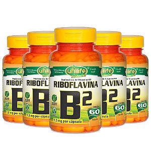 Kit Vitamina B2 Riboflavina Unilife Suplemento 300 Cápsulas
