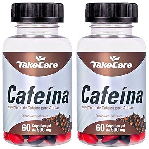 Kit Cafeína Em Cápsulas Take Care Suplemento 500mg 120 Cáps