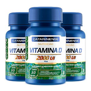 Kit Vitamina D 2000 UI Catarinense Vitamina Do Sol 90 Cáps