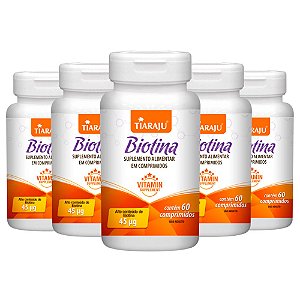 Kit Biotina Vitamina b7 Tiaraju 45mcg 300 Cápsulas