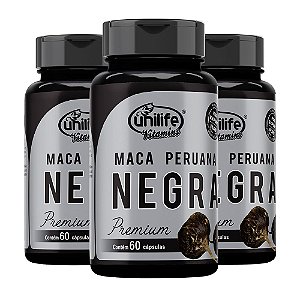 Kit Maca Peruana Negra Premium Unilife Suplemento 180 Cáps