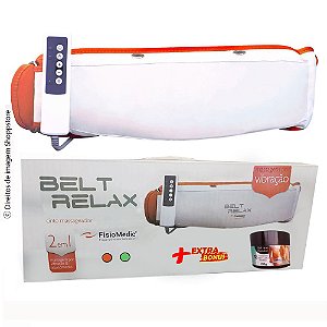Combo Cinta Modeladora Vibratória 2021 Redutora Medidas Belt Relax® By Shoppstore Bivolt +Gel Lipo Redutor Mary Life®