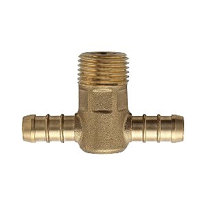 Tê de Derivação Gás Rosca 1/2" (NPT) x Espigão 3/8" Blukit