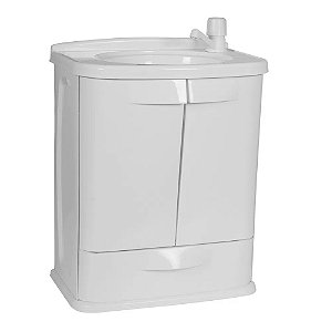 Gabinete Plástico com Lavatório GabFit para Banheiro Branco Astra