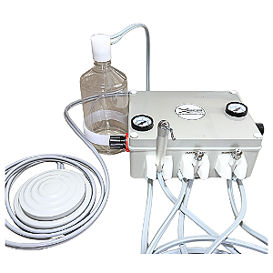 Equipamento portátil para teste de instrumentos de alta e baixa rotação com SERINGA TRIPLICE