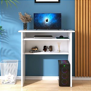 Escrivaninha 60cm com Suporte de Teclado Retrátil para PC Notebook para Escritório Home Office e Quarto