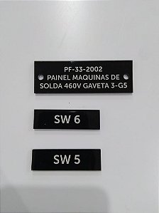 Plaquetas para Quadro de Energia -  50 x 15 mm