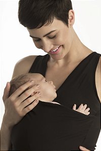 Camiseta Canguru Preta Penka Feminina - Bebês até 7kg