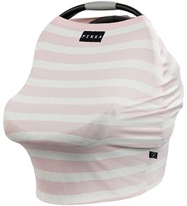 Capa Multifuncional Stripes para Bebê Conforto e Carrinho Penka Aurora Rosa Listrado