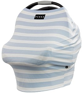 Capa Multifuncional Stripes para Bebê Conforto e Carrinho Penka Encantado Azul Listrado