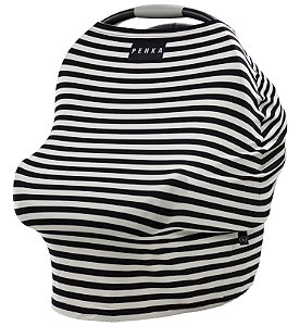 Capa Multifuncional Stripes para Bebê Conforto e Carrinho Penka Felix Preto Listrado