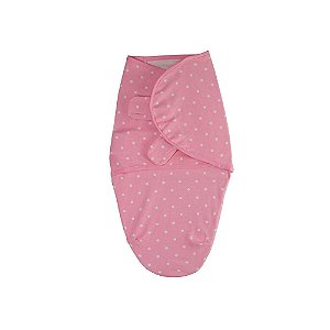 Cueiro Swaddle Ajustável com Vel.cro Rosa Poá Comtac Kids (0m+)