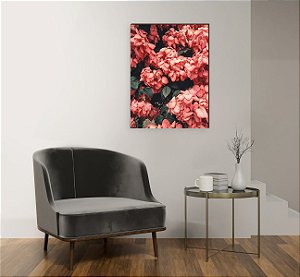 Quadro decorativo Flor Hydrangea Vermelha [BoxMadeira]