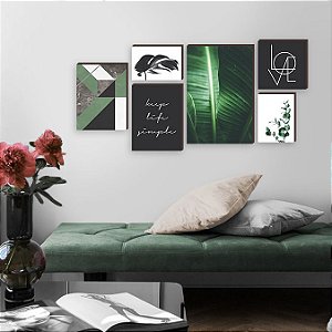 Kit de quadros Keep Life Simple Verde [Box de Madeira]