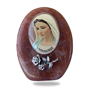 Pedra Decorativa com Imagem de Nossa Senhora