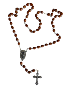 Terço de Lourdes de Cordão de Metal + Frasquinho com água de Lourdes