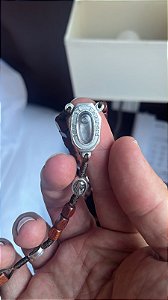 Terço de Lourdes de Cordão - Marrom + Frasquinho com água de Lourdes