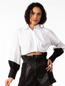 Camisa Cropped Branca Open