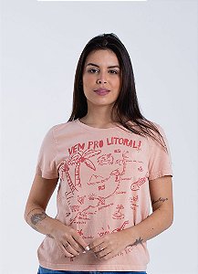 T-shirt Estampada Vem pro Litoral Farm