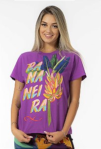 T-shirt Fit Estampada Bananeira Roxo Camu Farm